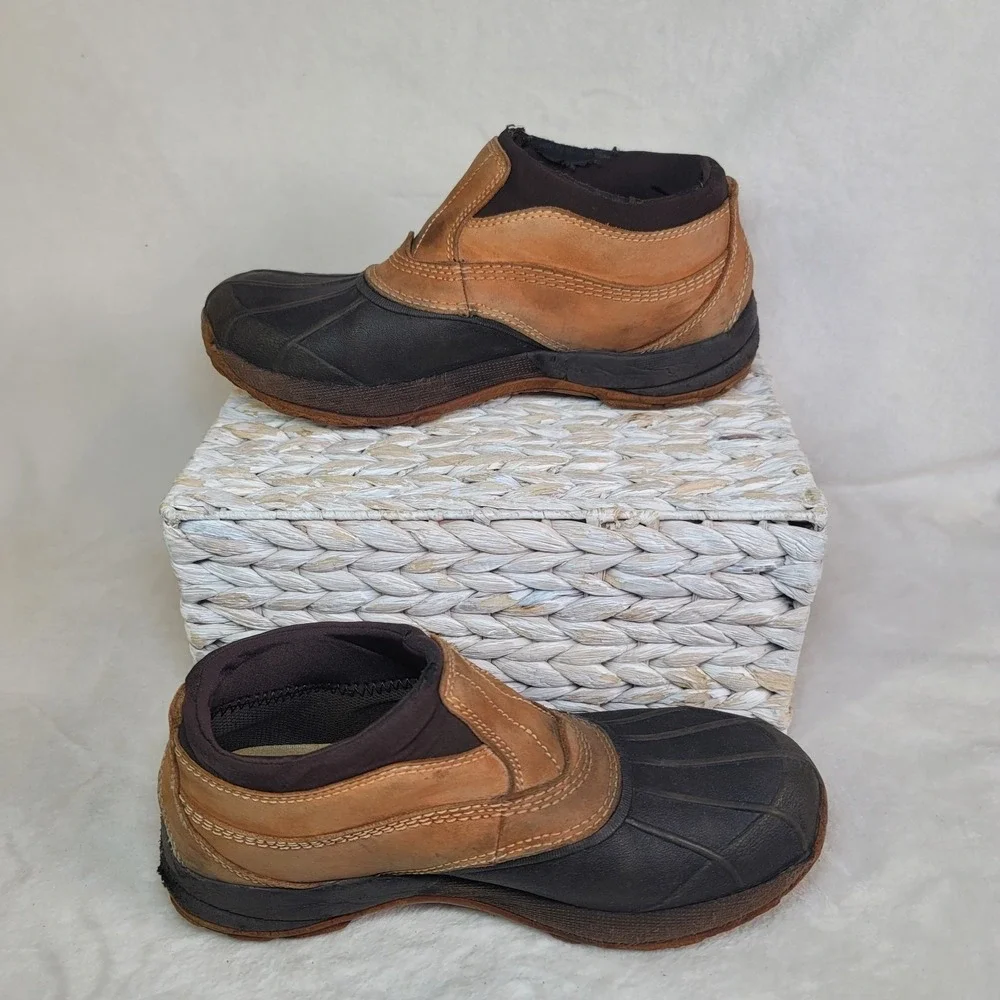 L.L. Bean Men's Storm Chaser Boots Size 9M Leather Upper Fisherman Nautical Rain
